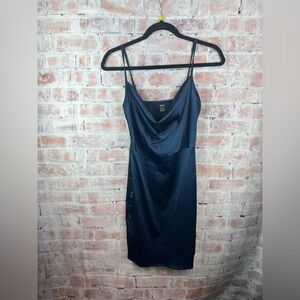SHEIN Blue Mini Slip Dress with Cowl Neck